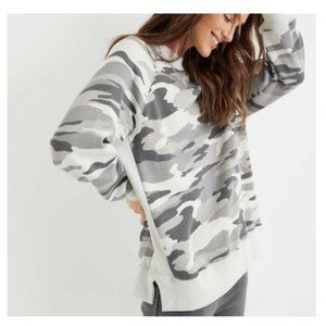 Aerie Grey Camo Good Vibes Oversized Side Slit Tunic Sz Small New With Tags